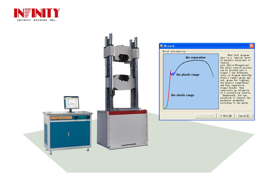 200kn شاشة الكمبيوتر العرض الهيدروليكي UTM مع وسرعة الحركة القصوى من 60mm/min